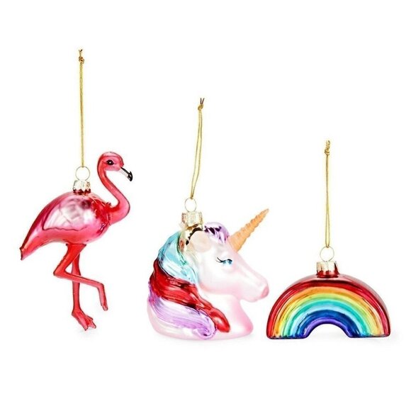 Fantasy 3-Piece Ornament Set( rainbow, flamingo, unicorn) - Picture 1 of 1